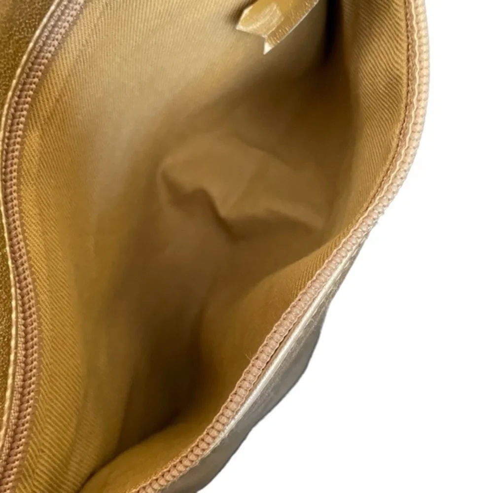 1990s BH Smith Gold Quilted Faux Leather Shoulder Bag Vintage Shopper Tote Purse